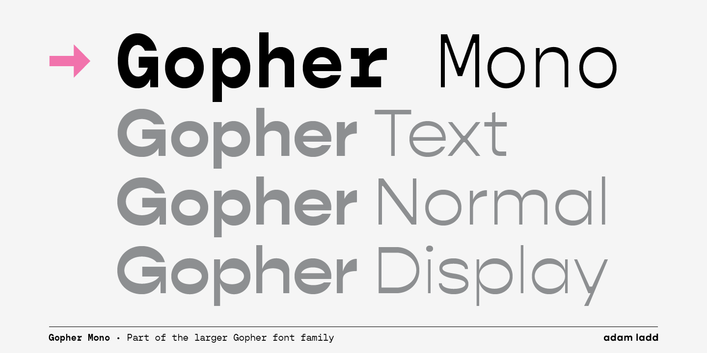 Przykładowa czcionka Gopher Mono #9